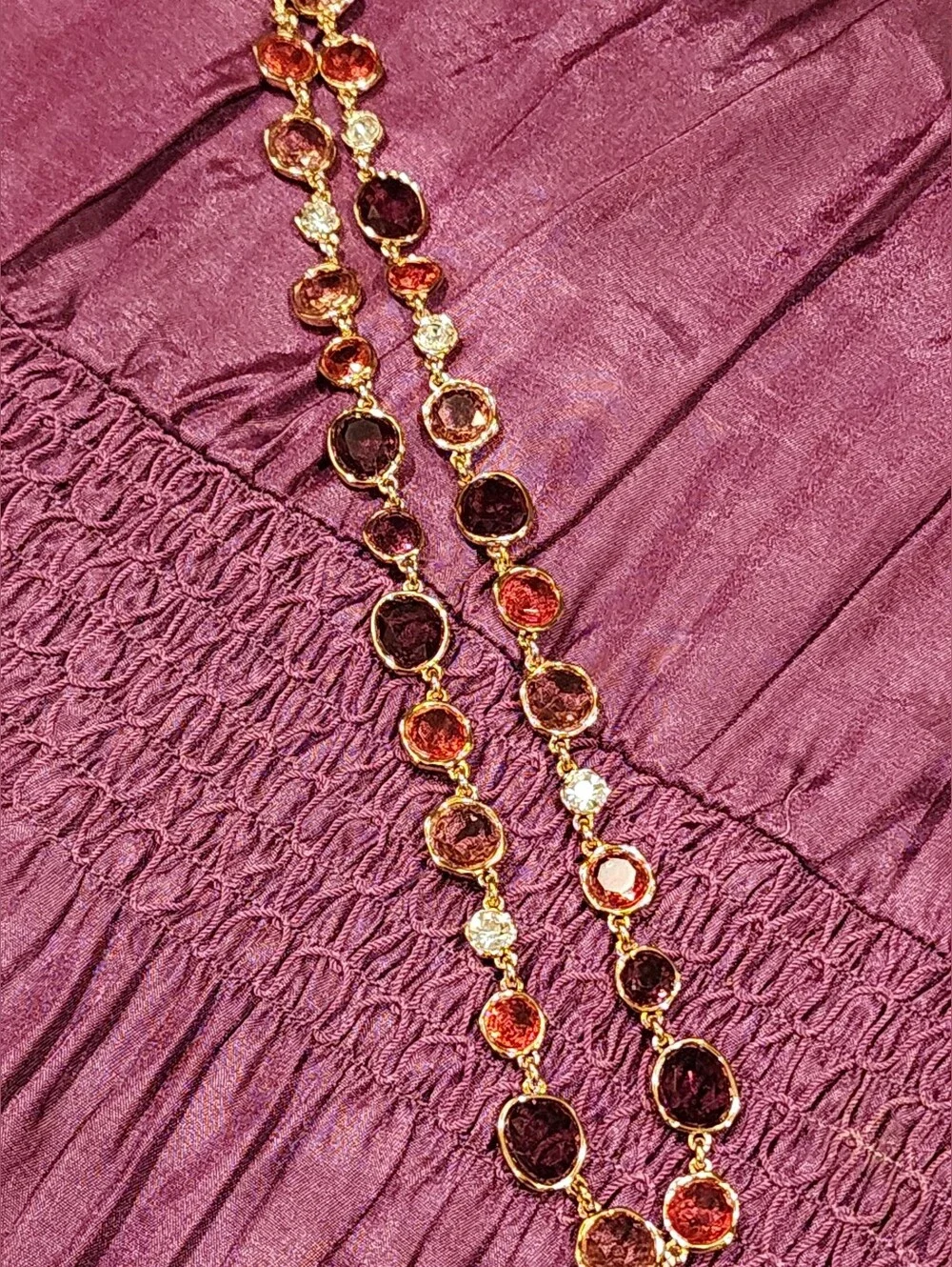 Banana Republic Factory Gold Statement Piece Tonal Glass Necklace In Pink Shades